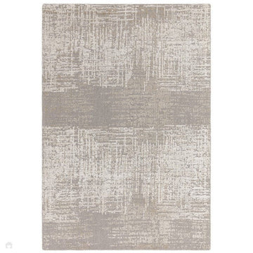 Torino Modern Abstract Distressed Shimmer Tonal Textured Hi-Low Soft Wool Loop & Viscose Flatweave Natural Beige/Cream/Taupe Grey Rug-Asiatic Carpets-Rug Love - The Most Loved Rug Store